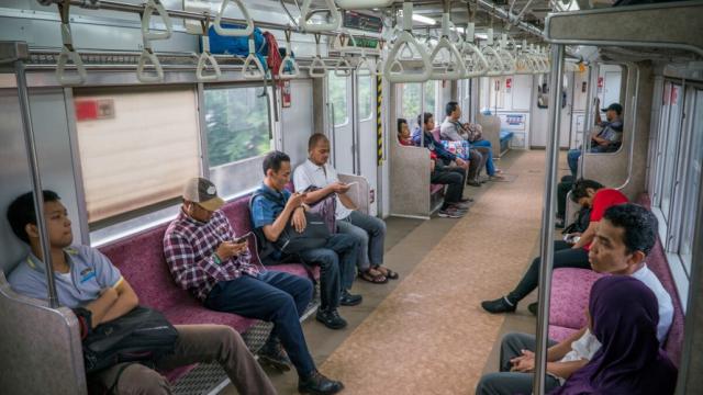 Stock photo of a commuter train in Indonesia. Photo credit: ADB.